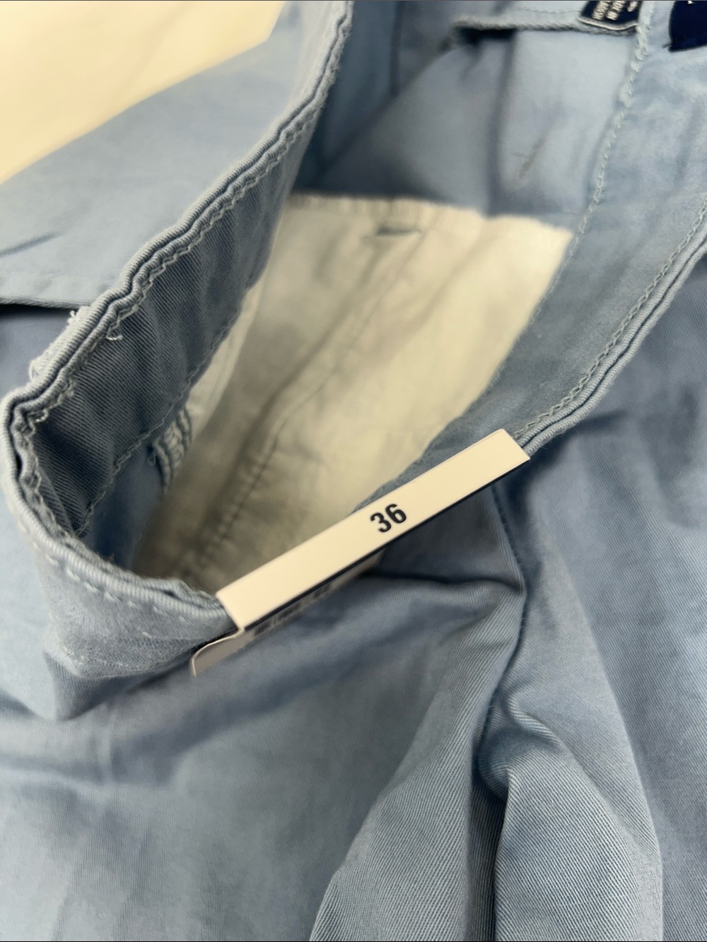 NWT George Men’s "At The Knee" Stretch Chino Shorts Slate Blue Size 36 - Picture 5 of 7